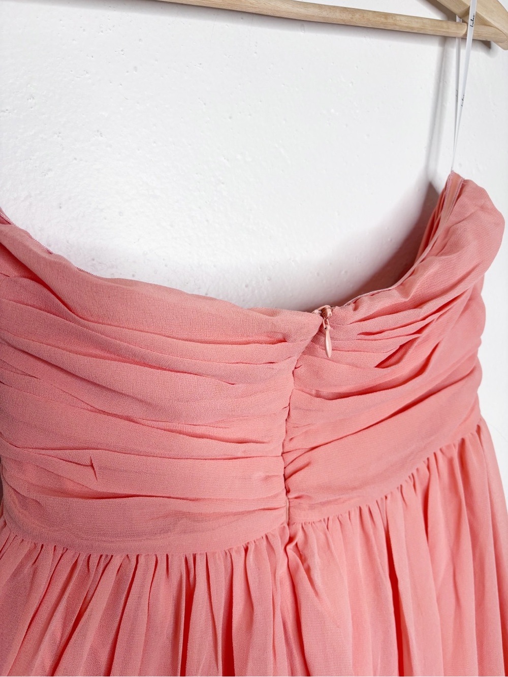 Lulus Luxe Favorite Peach Pink Strapless Ruched Maxi Dress Size M NWT - Picture 8 of 14